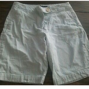 Talbots blue white pinstripe shorts